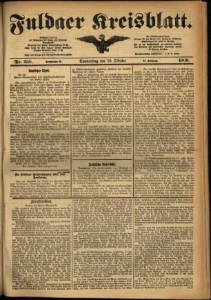 Ausgabe vom Donnerstag, den 29. Oktober 1908.
