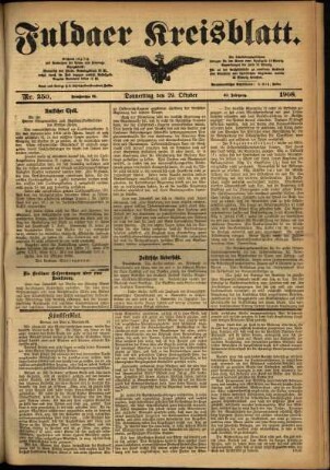 Ausgabe vom Donnerstag, den 29. Oktober 1908.