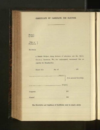 Certificate Of Candidate For Election.