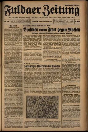 Erste Ausgabe vom Donnerstag, den 11. November 1937.