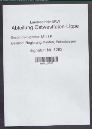 Verschiedene Angelegenheiten der Gendarmerie