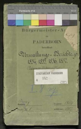 Verwaltungsberichte für 1854-1857