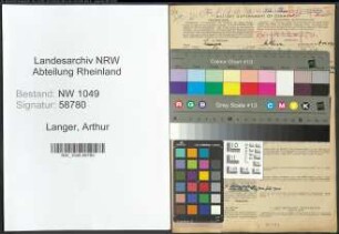 Entnazifizierung Arthur Langer , geb. 25.11.1895 (Lehrer)