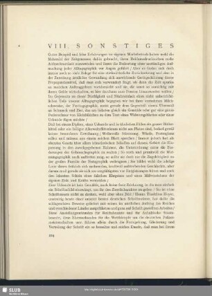 VIII. Sonstiges