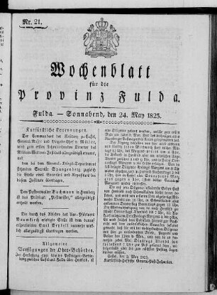 Nr. 21, Ausgabe vom 24. Mai 1823