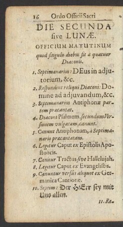 Die Secunda sive Lunae.