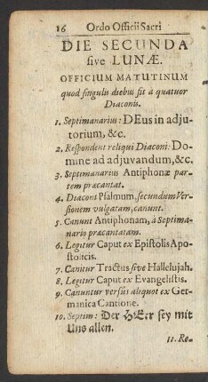 Die Secunda sive Lunae.