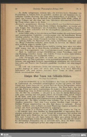 Einiges über Tonen von Celloidin-Bildern