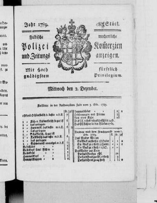 48tes Stück., Ausgabe vom 2. Dezember 1789