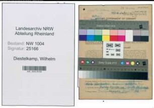 Entnazifizierung Wilhelm Diestelkamp , geb. 19.04.1888 (Loeschmeister)