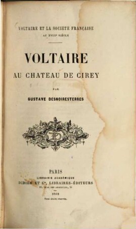 Voltaire et la société française au XVIIIe siècle, 2