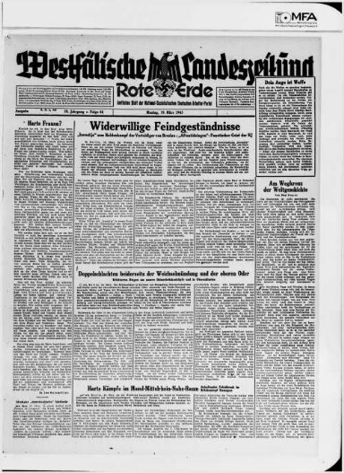 Titelseite einer Zeitung