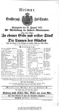 Zu ebener Erde und erster Stock oder Die Launen des Glückes