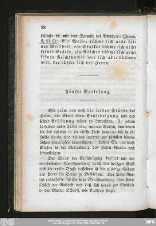 Fünfte Vorlesung.
