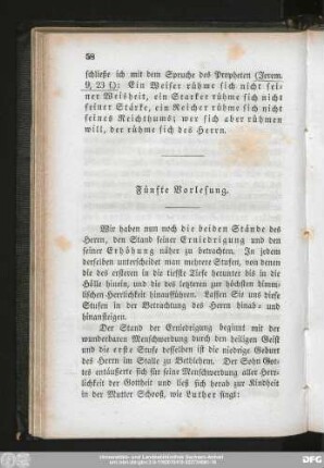 Fünfte Vorlesung.