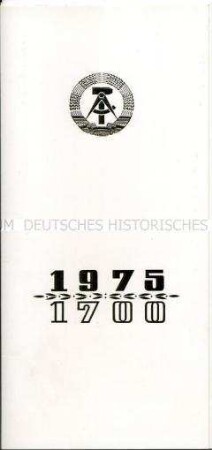 Einladungskarte zur Festveranstaltung anlässlich des 275. Jahrestages der Akademie der Wissenschaften in Berlin