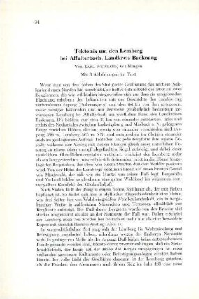 Tektonik um den Lemberg bei Affalterbach, Landkreis Backnang