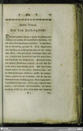 Sechster Abschnitt. Von dem Heldengedicht