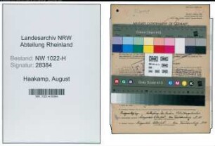 Entnazifizierung August Haakamp , geb. 03.09.1904 (Gastwirt)