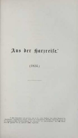 Aus der Harzreise (1824)