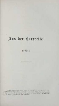 Aus der Harzreise (1824)