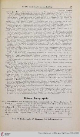 Reisen. Geographie (Nr. 946 - 977)
