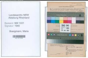 Entnazifizierung Maria Von Boergmann , geb. 31.03.1895 ()