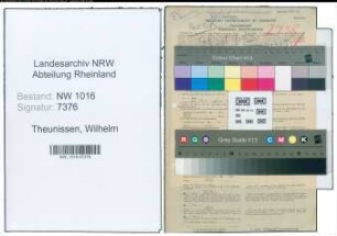 Entnazifizierung Wilhelm Theunissen , geb. 08.11.1902 (Lehrer)