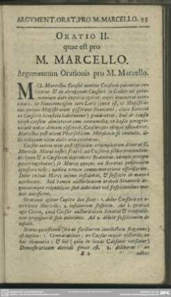 Oratio II. quae est pro M. Marcello. Argumentum Orationis pro M. Marcello