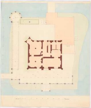 Villa von Riederer, Schönau: Lageplan, Grundriss