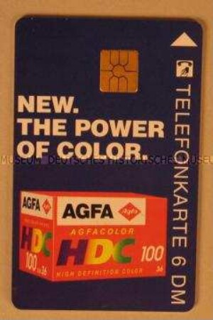 Telefonkarte mit AGFA-Werbeaufdruck