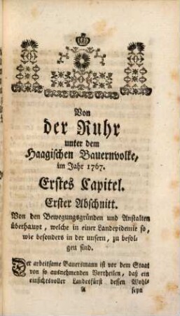 Johann Nepomuck Antoni Leuthners, Der Weltweißheit und Artzney-Gelahrtheit Doktors, Sr. Churfürstl. Durchl. in Bayern Hofmedici, Abhandlung und Beobachtungen von der Ruhr unter dem Bauernvolke in der Churfürstl. Churbayerischen freyen Reichsgrafschaft Haag, Im Jahre 1767.