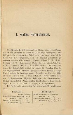 Herrenchiemsee, Neuschwanstein und Linderhof : die Lieblingsschlösser weiland Königs Ludwig II. ; nebst den Reiserouten dahin