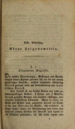 Systematisches Handbuch der gesammten Land- und Erd-Messung mit ebener und sphärischer Trigonometrie auch Beschreibung der neuern brauchbaren Meßinstrumente, 1