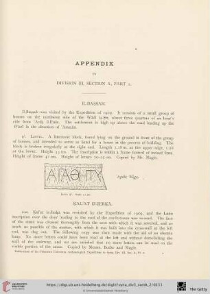 Appendix to Division III, Section A, Part 2
