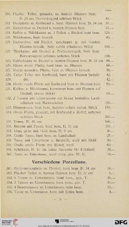 Verschiedene Porzellane (Nr. 351-384)