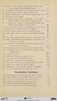 Verschiedene Porzellane (Nr. 351-384)