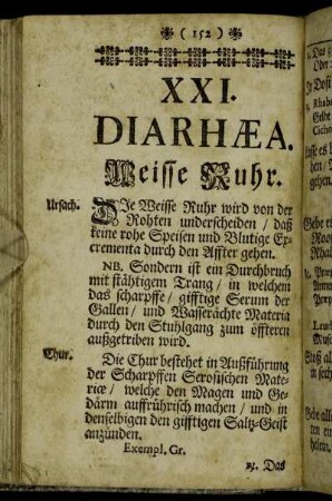 XXI. Diarhæa. Weisse Ruhr. - XXII. Fluxus Hepaticus. Leber-Ruhr.
