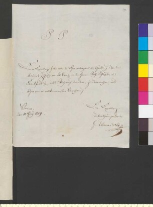 Brief von Ulmann, Gabriel & Sohn an Goethe, Johann Wolfgang von
