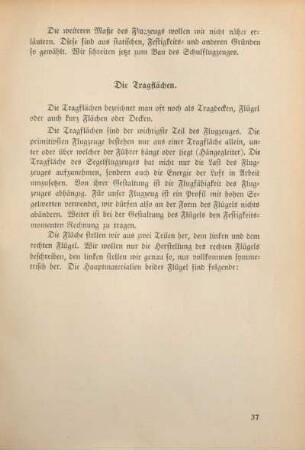 Die Tragflächen.
