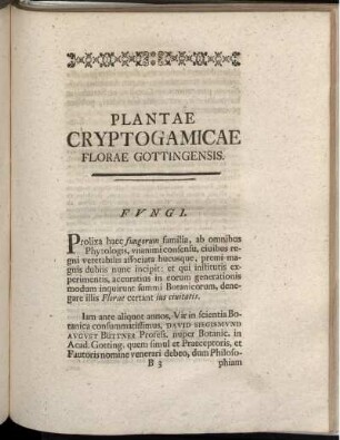 Plantae Cryptogamicae Florae Gottingensis