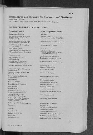 IV.1 An wen wendet sich der Student?