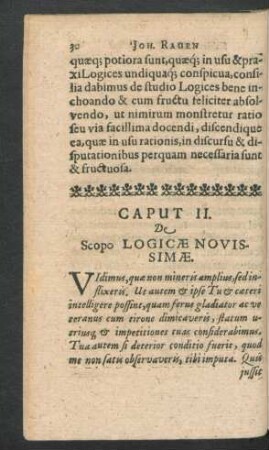 Caput II. De Scopo Logicae Novissimae.