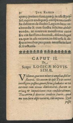 Caput II. De Scopo Logicae Novissimae.