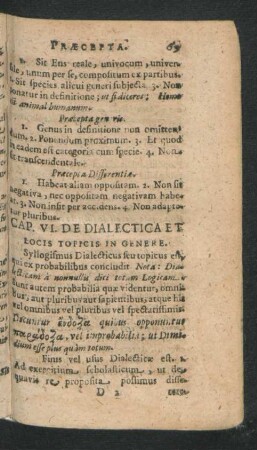 Cap. VI. De Dialectica Et Locis Topicis In Genere.
