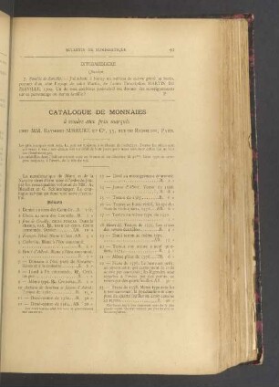 Catalogue de monnaies