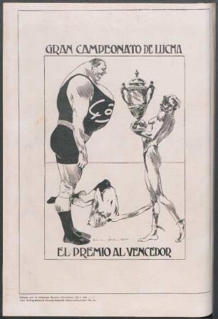 Grancampeonato de lucha [Caricatura] : El premio al vencedor