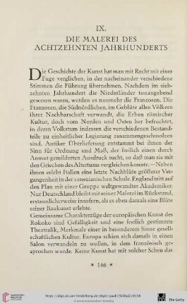 IX. Die Malerei des achzehnten Jahrhunderts