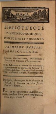 Bibliothèque physico-économique : instructive et amusante. 1792,1, 1792,1 = A. 11