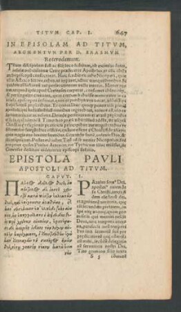 In Epistolam Ad Titum, Argumentum ...